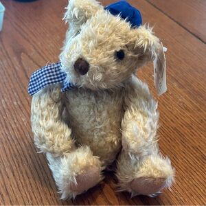 Vintage Russ Cream and Blue Stuffed Teddy Bear Chutzbear NWT